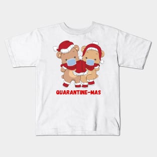 Quarantine-Mas Christmas Bears Christmas Quarantine Cute Bears Wearing Masks Funny Christmas Gift Bear Couple Christmas Couple Kids T-Shirt